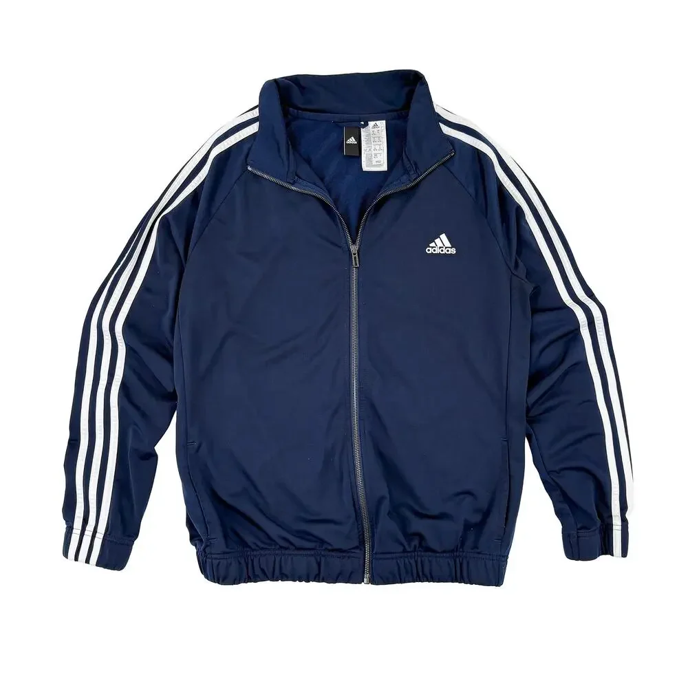 Adidas 3 Stripe Track Jacket Boys XL Navy Blue Sporty Athletic